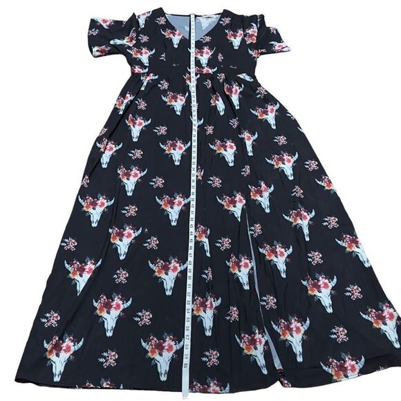 MISSLOOK Black Floral Maxi Dress Size 2XL - Picture 11 of 13